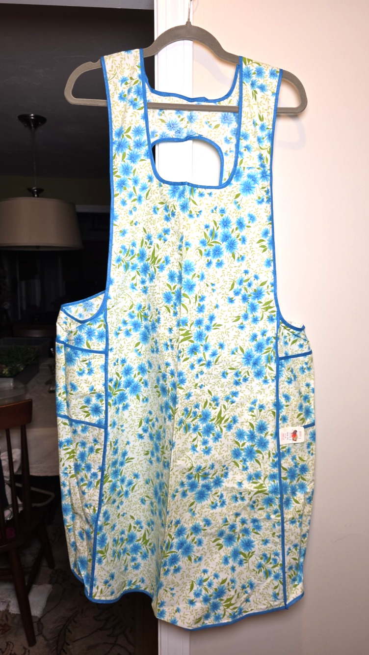 Fruit Of The Loom VTG Floral Cobbler Apron Wrap Around Cotton USA NOS 1X